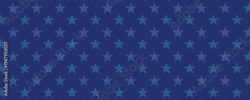 American patriotic seamless pattern. USA traditional backdrop. Blue stars on blue background. Vector template for fabric, textile, wallpaper, wrapping paper.