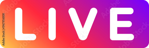 Live Stream Icon with Vibrant Colorful Gradient Background for Social Media