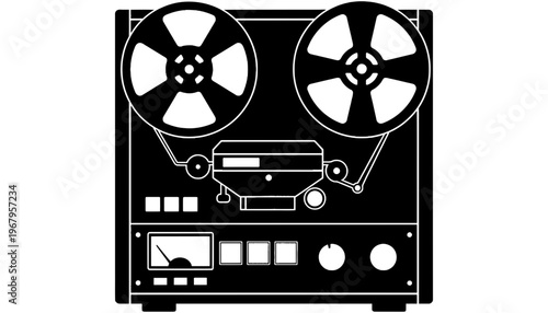 Tape recorder vector icon for music and audio equipment illustration