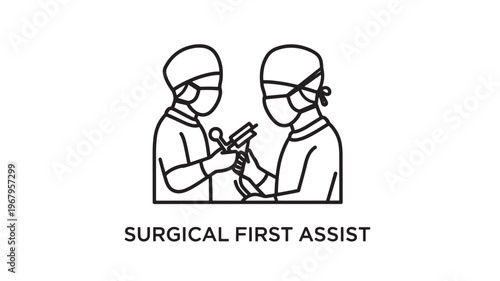 Medical professionals in surgical masks and scrubs assisting in a procedure, representing healthcare and medical assistance.