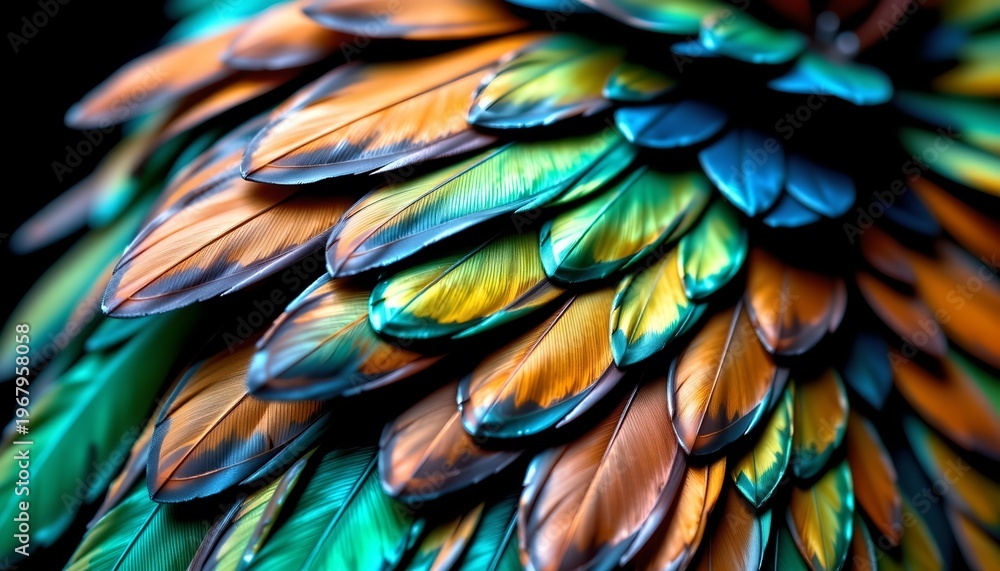 Obraz premium Iridescent Feathered Costume Closeup with Shimmering Textures
