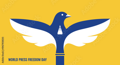 Pen and Dove Symbol Vector Illustration