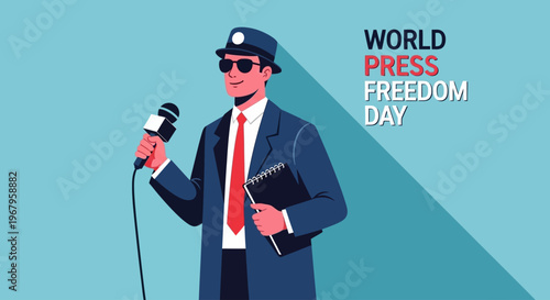 Journalist Reporting World Press Freedom Day