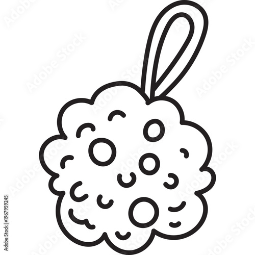 Bath Sponge Line Art Icon