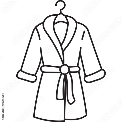 Bathrobe Line Art Icon