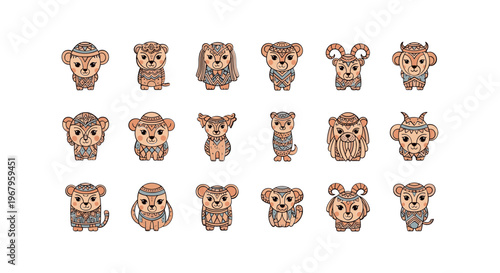 Collection of Cartoon Koala Bear Characters.