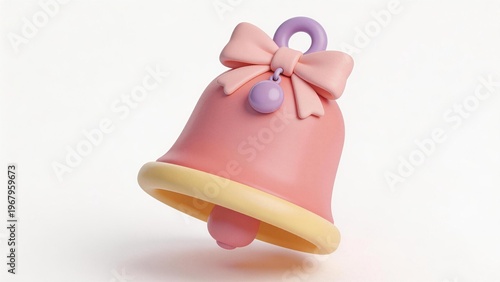 bell with pink ribbon