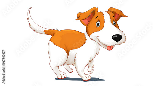 Cartoon dog with funny expression isolated 