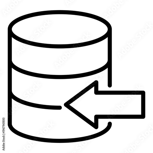 A database cylinder with an arrow pointing inward representing the action of bringing data into a system