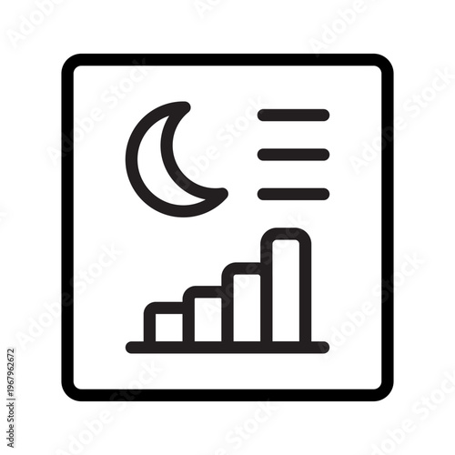 Document with moon and bar chart representing a summary of nightly sleep data