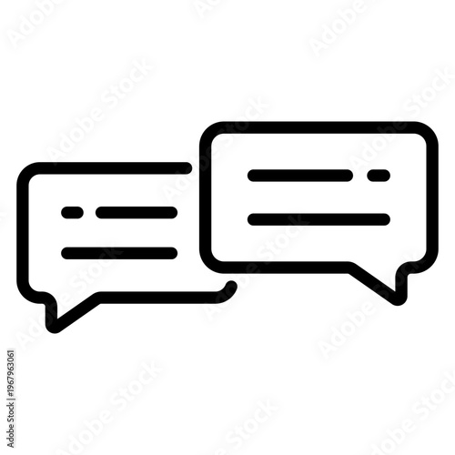 Simple outline icon of two speech bubbles representing a private conversation or chat