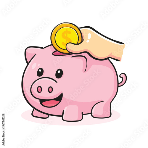Piggy Bank Illustration - Saving Money for a Bright Future