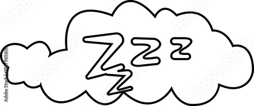 sleep snore icon set, snooze nap Z sound . Sleepy yawn or insomnia sleeper alarm clock Zzz, icons of goodnight deep sleep dreaming, bored or tired. Relaxation and Bedroom elements Design Concepts,