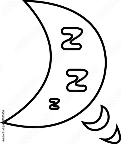 sleep snore icon set, snooze nap Z sound . Sleepy yawn or insomnia sleeper alarm clock Zzz, icons of goodnight deep sleep dreaming, bored or tired. Relaxation and Bedroom elements Design Concepts,