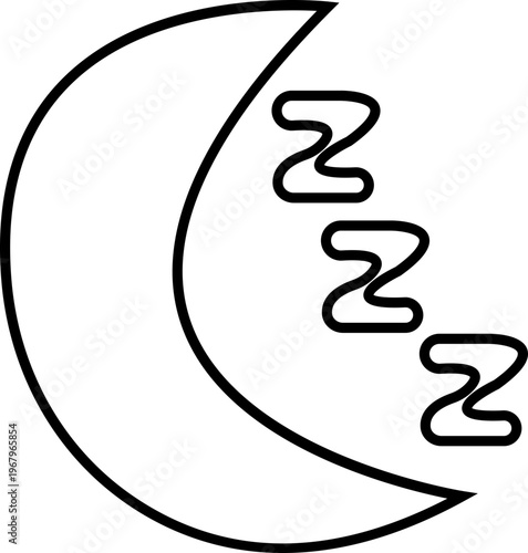 sleep snore icon set, snooze nap Z sound . Sleepy yawn or insomnia sleeper alarm clock Zzz, icons of goodnight deep sleep dreaming, bored or tired. Relaxation and Bedroom elements Design Concepts,