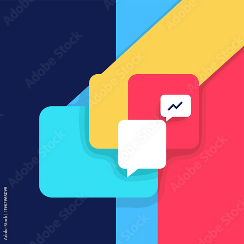 A dark blue background with a light blue rounded corner accent, evoking a sense of modernity and contrast.