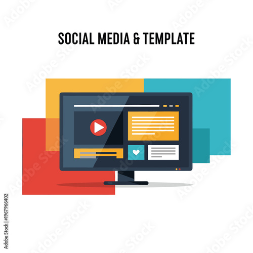 A simple graphic design element with a red background and a blue rectangle, conveying a sense of modernity and minimalism.