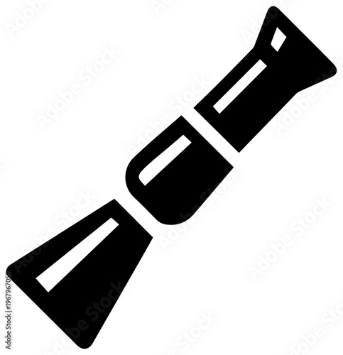 Stylized vintage telescope with extending segments on white background astronomy tool for exploration and stargazing