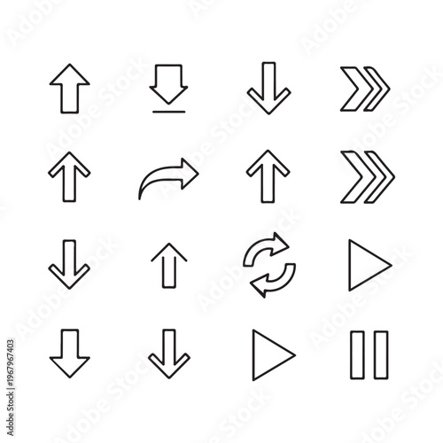 Collection of various arrows and direction icons