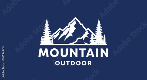 Mountain Outdoor Logo - A Majestic Emblem of Adventure and Exploration.