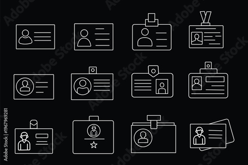Mobile













Id card icon. Id card icon set. Linear style. Vector illustration.