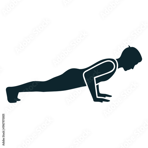Man doing push up exercise in fitness position