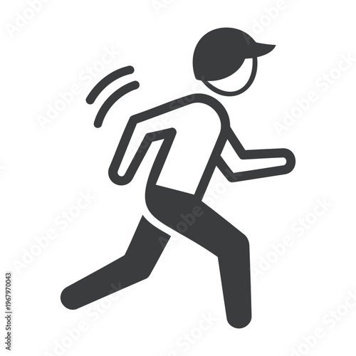 man running fast in a dynamic motion with arms and legs extended