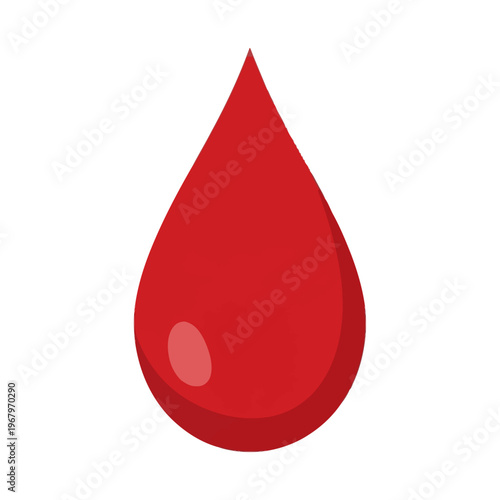 Simple Red Blood Drop Icon Isolated Medical Donation Symbol Illustration