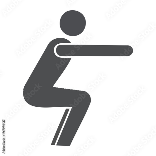 person doing squat exercise with one arm outstretched