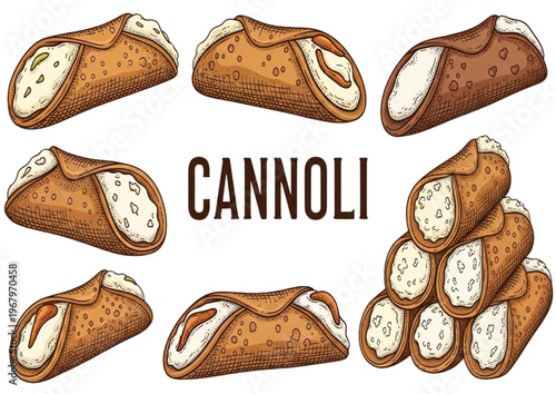Delicious Italian Cannoli Pastries with Creamy Filling - A Sweet Treat