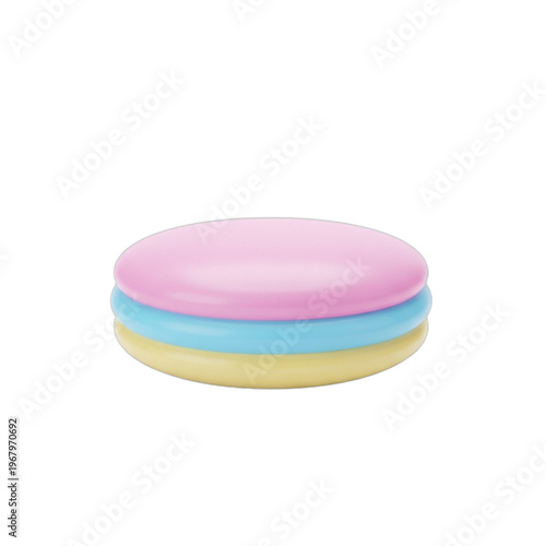 Playful 3D summer hat concept, vibrant yellow, red, and blue accessory design