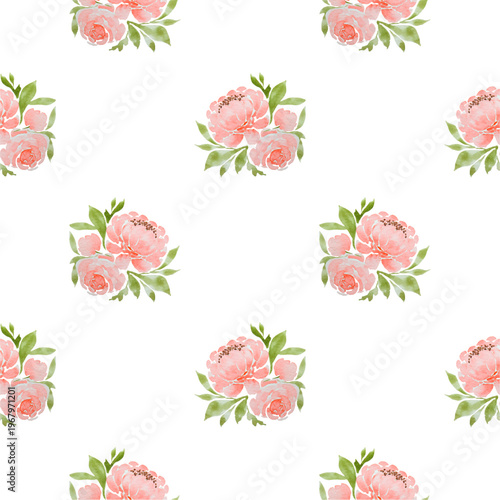 Beautiful watercolor flower seamless pattern for background, fabric, textile, fashion, wallpaper, wedding, banner, sticker, decoration etc.