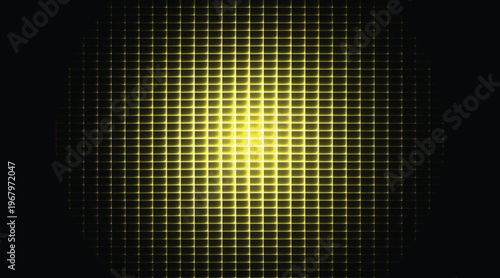 Abstract neon light 3D grid background with glowing futuristic effect