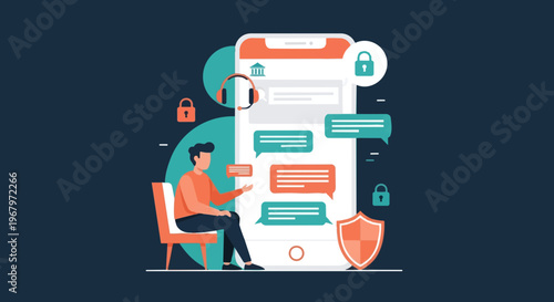 Person with laptop and security lock.