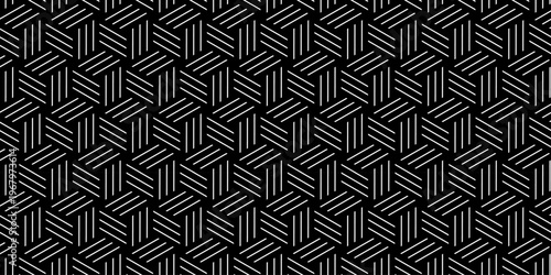 seamless cube grid metallic structure pattern square overlap gray gradient stripes wall and decoration maze textile paper triangle background.