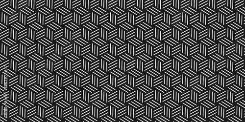 seamless cube grid metallic structure pattern square overlap gray gradient stripes wall and decoration maze textile paper triangle background.