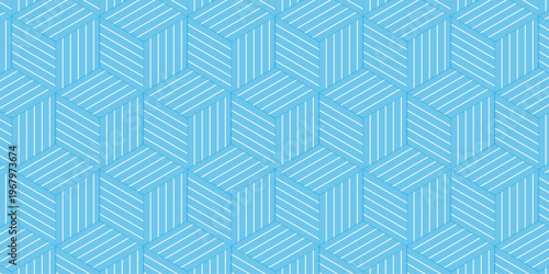 seamless grid metal geometric pattern with hexagon cube square shapes wallpaper.