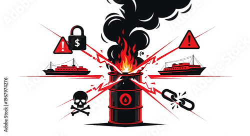 Security Lock on Cargo Ship Boat.