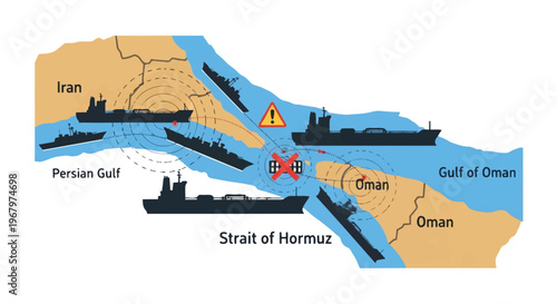Warships in the Persian Gulf waters.
