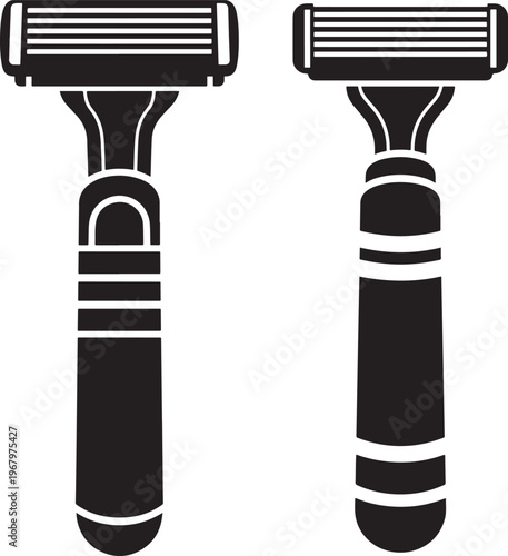 Silhouette razors icon pair for shaving and grooming.