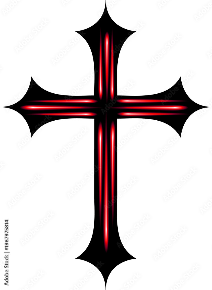 Fototapeta premium Glowing Gothic cross