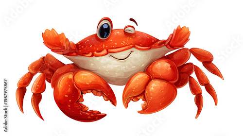 red crab on white background