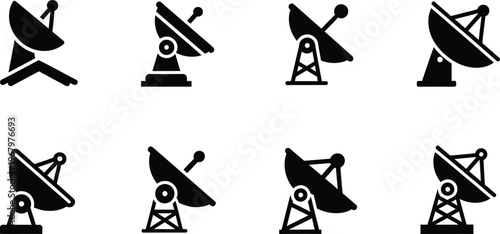 Satellite dish antenna set for communication