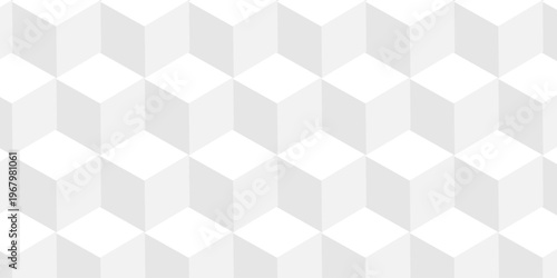 Abstract square white cubic square shape backdrop texture. cube geometric wall and floor vector diamond hexagon triangle wallpaper background.