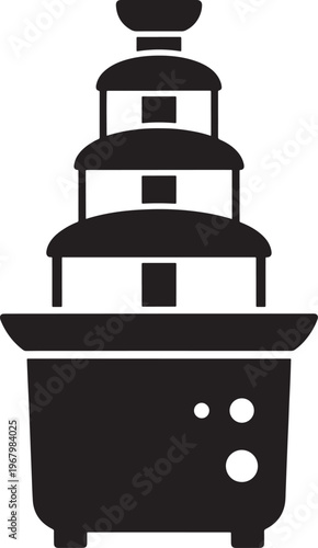 Chocolate fountain silhouette icon for party dessert treat.