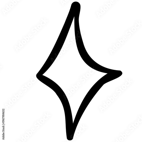 Hand drawn sparkle star doodle graphic element 