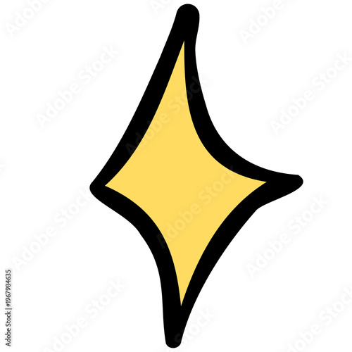 Hand drawn sparkle star doodle graphic element 