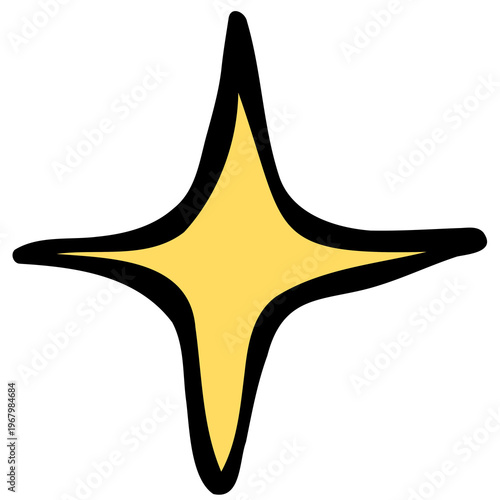 Hand drawn sparkle star doodle graphic element 