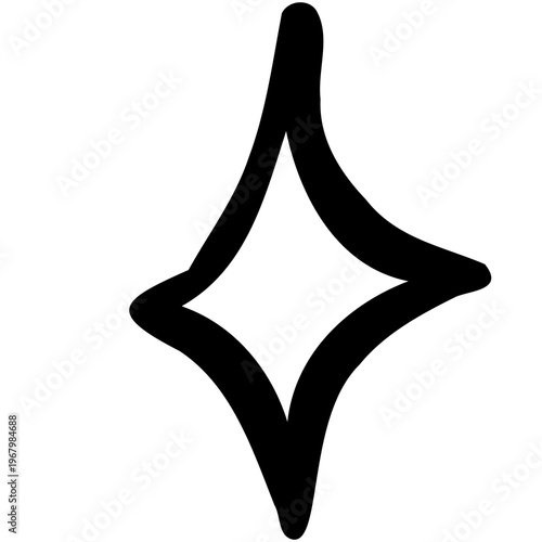 Hand drawn sparkle star doodle graphic element 