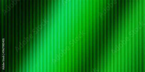 Dark green neon gradient ribbed glass. Vector ribbed glass texture background. Mesh gradient. acrylic ribbed bath surface. Reeded glass background semitransparent overlay. Bath wall window